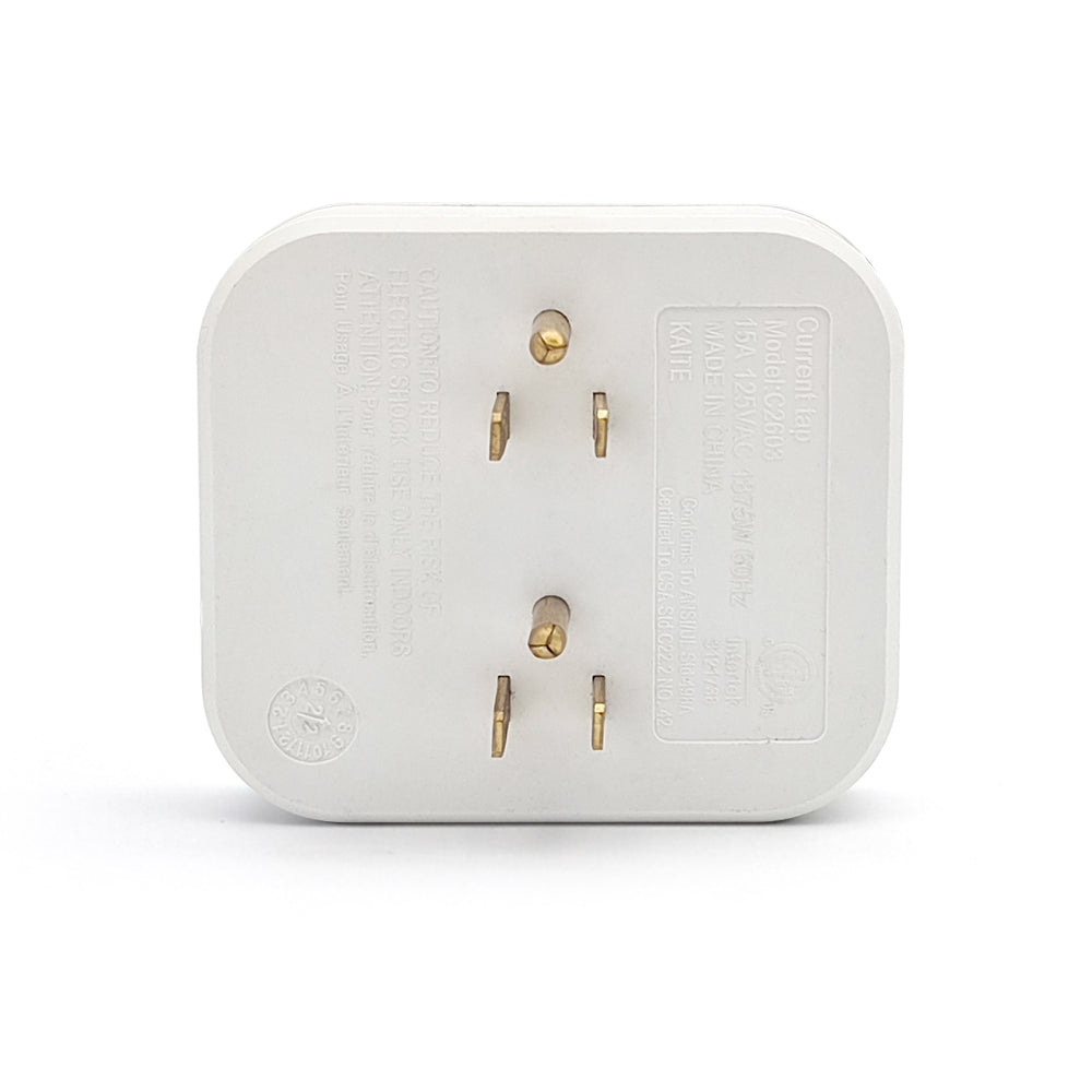 6 Outlet Extender Grounded Wall Adapter, With 3 Prong Power Outlet Splitter Grounded Wall Label 15A/125V/1875W