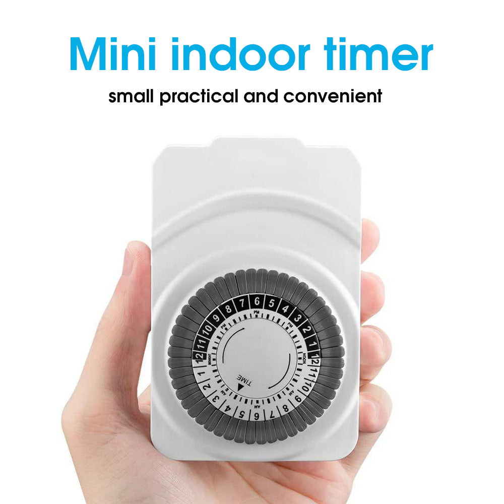 24-Hour Indoor Basic Outlet Timer, 1 Polarized Timed Outlet, 2 Ports, Plug-in Timer, Daily On/Off Cycles, 30-Minute Intervals