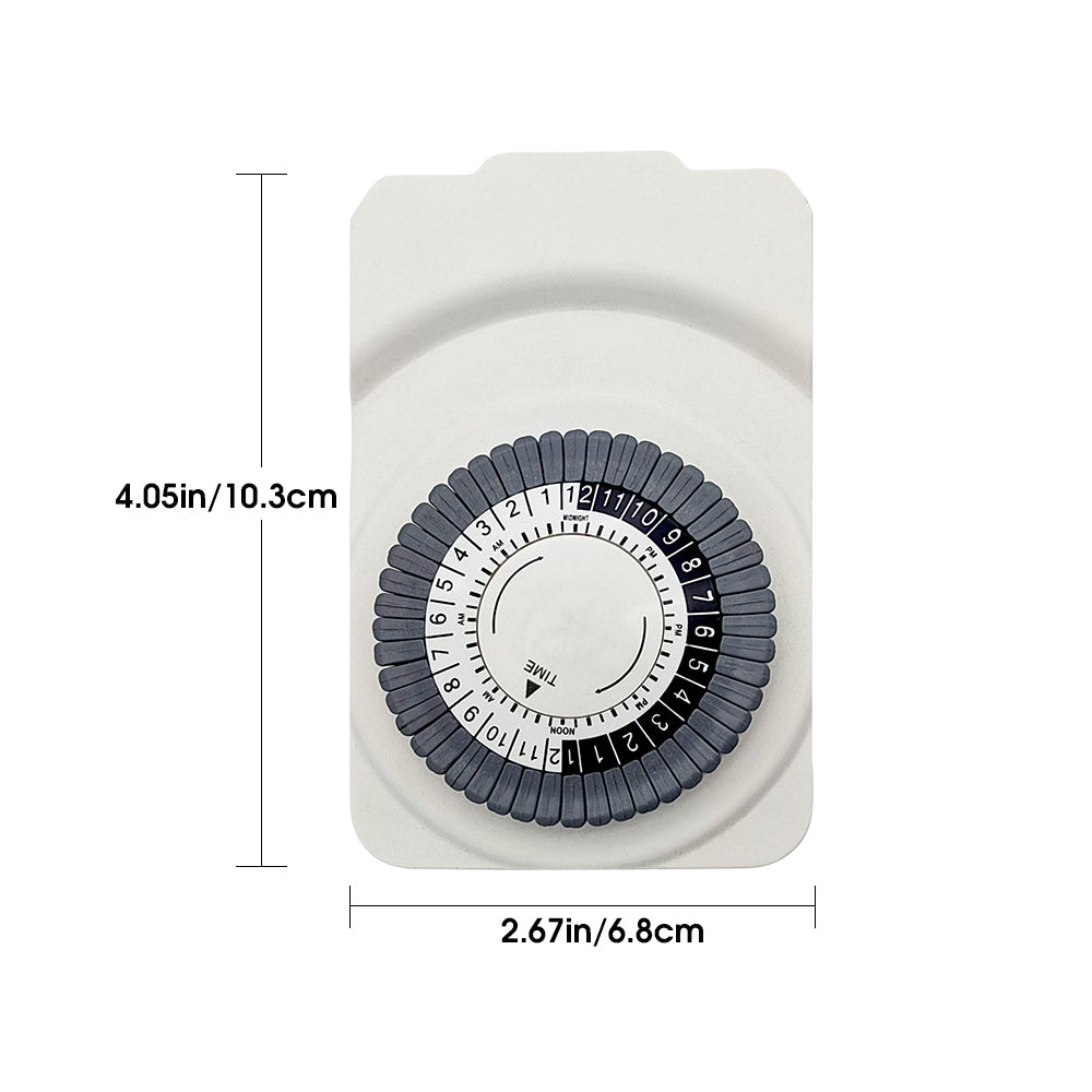 24-Hour Indoor Basic Outlet Timer, 1 Polarized Timed Outlet, 2 Ports, Plug-in Timer, Daily On/Off Cycles, 30-Minute Intervals
