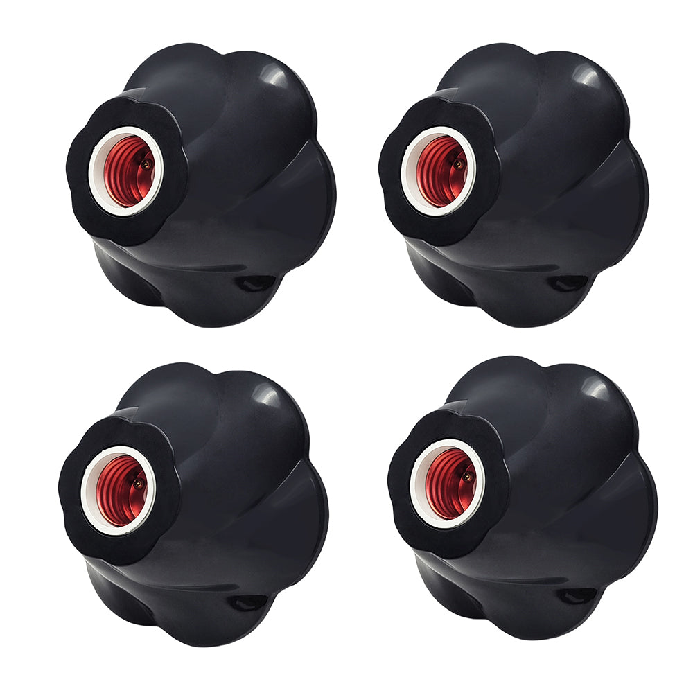 E26/E27 Rose-Shaped Pendant Lamp Holders - Minimalist 110/220V White Fixed Base Socket