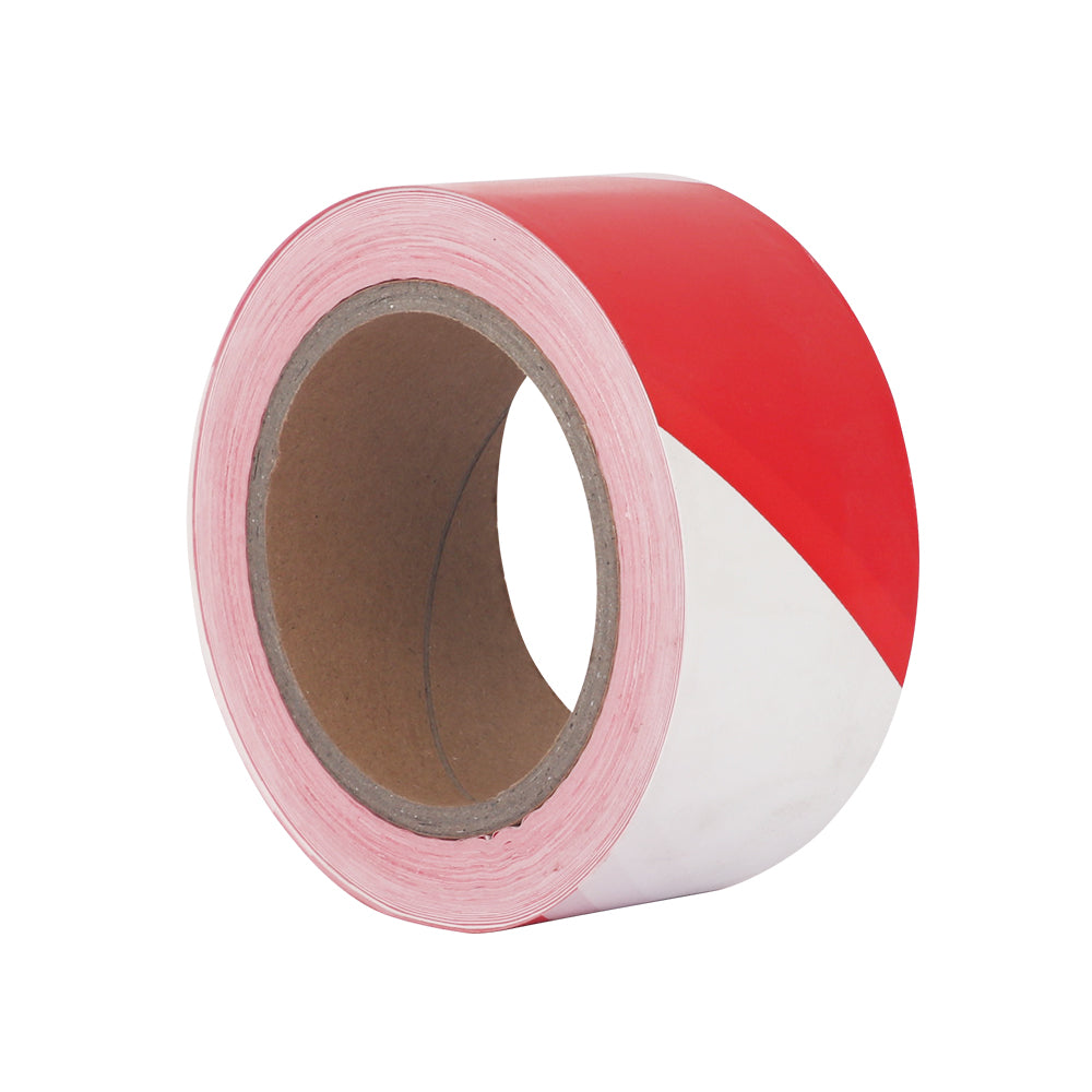 Red and white hazard warning, safety stripe warning tape, non adhesive barrier tape, suitable for warning dangerous buildings