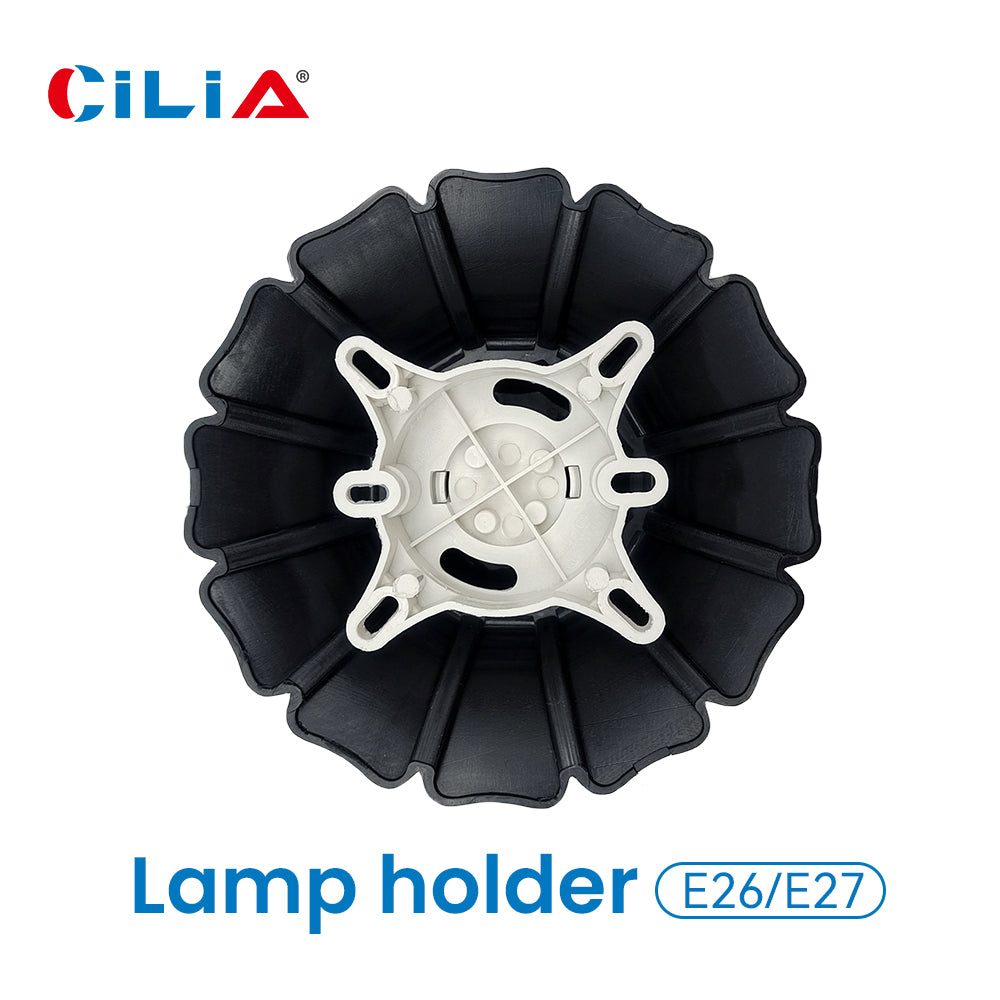 E26/E27 Petal-Shaped Pendant Lamp Holders - Minimalist 110/220V White/Black Fixed Base Socket