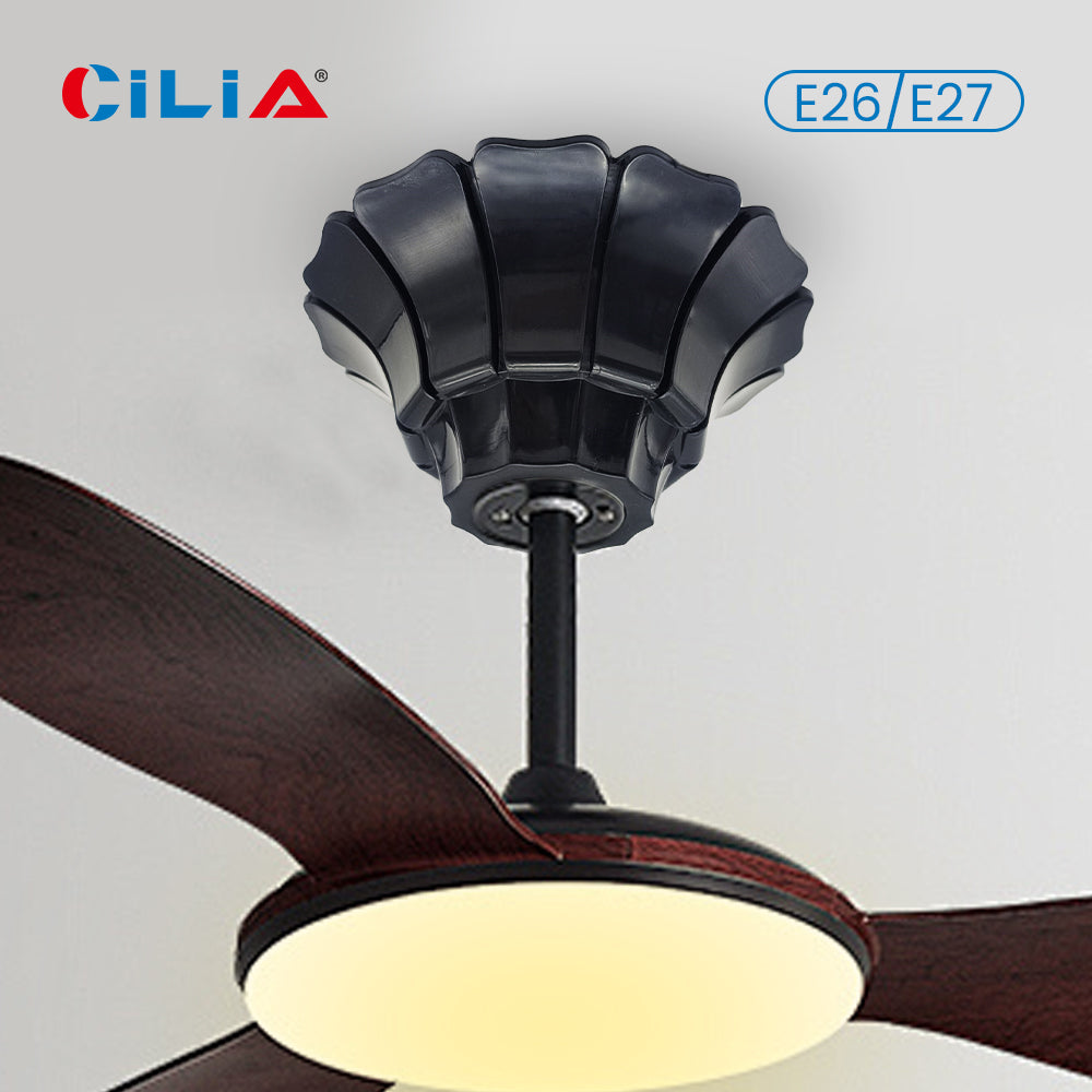 E26/E27 Petal-Shaped Pendant Lamp Holders - Minimalist 110/220V White/Black Fixed Base Socket