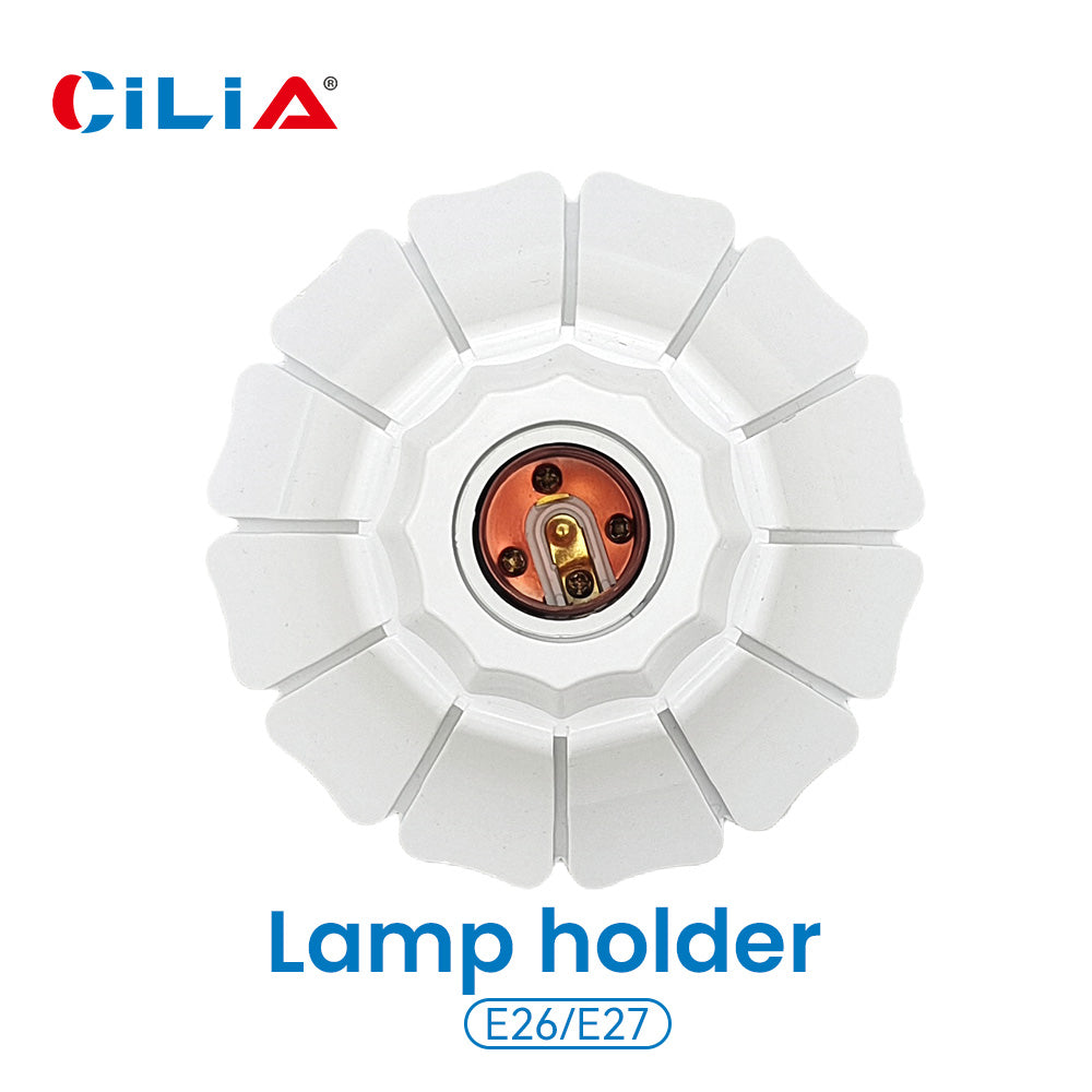 E26/E27 Petal-Shaped Pendant Lamp Holders - Minimalist 110/220V White/Black Fixed Base Socket