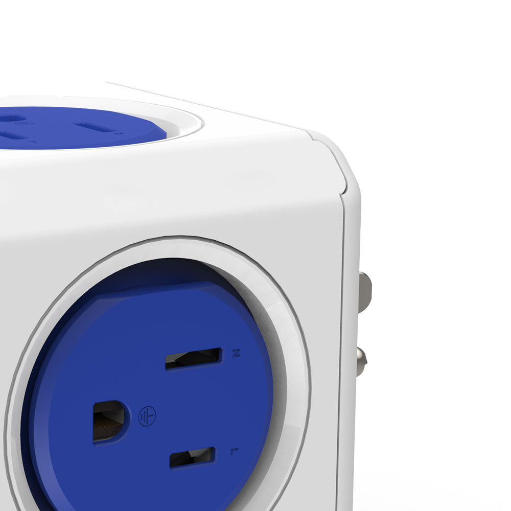 Portable Travel Adapter, Cubic Outlet Adapter with 5 AC Charging Ports and 2 USB Charging Ports, Creative Combination, Colorful