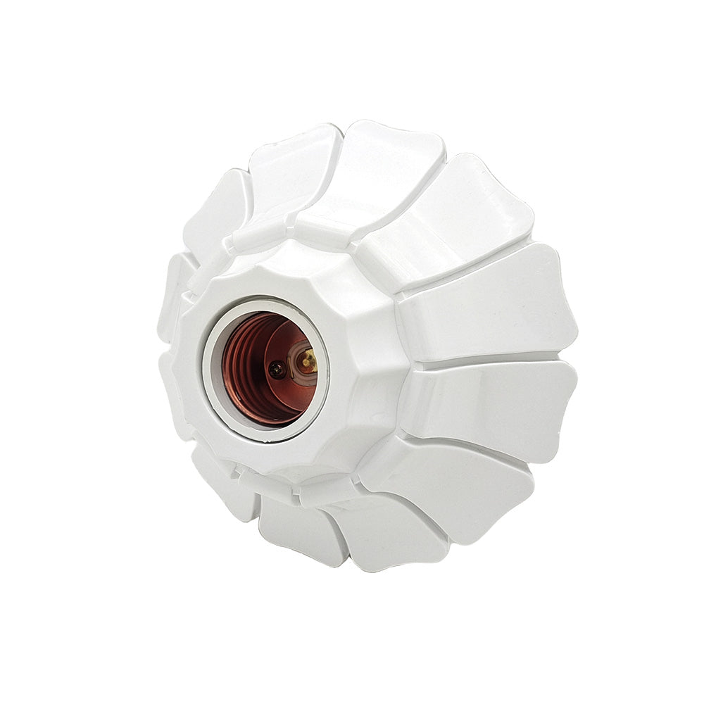 E26/E27 Petal-Shaped Pendant Lamp Holders - Minimalist 110/220V White/Black Fixed Base Socket