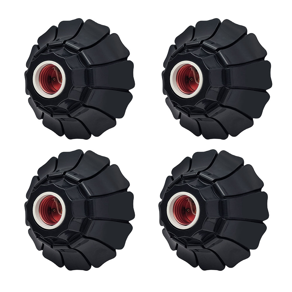 E26/E27 Petal-Shaped Pendant Lamp Holders - Minimalist 110/220V White/Black Fixed Base Socket