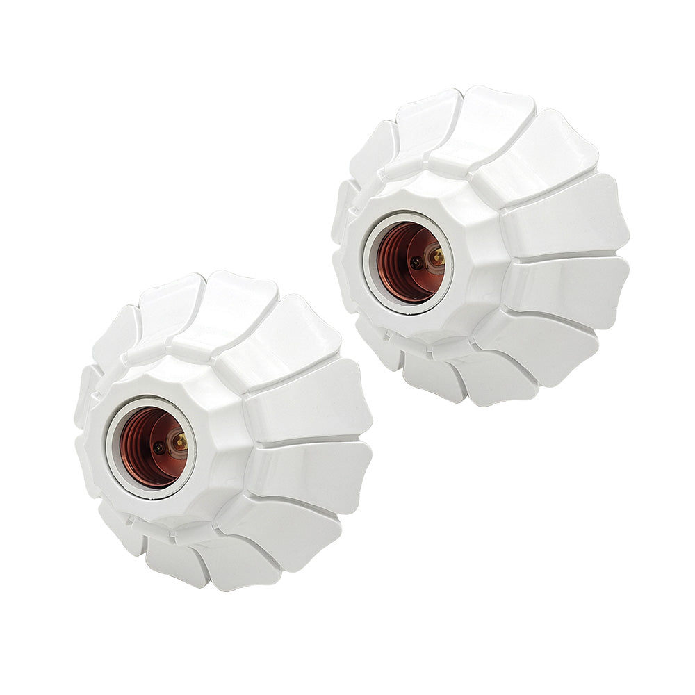 E26/E27 Petal-Shaped Pendant Lamp Holders - Minimalist 110/220V White/Black Fixed Base Socket