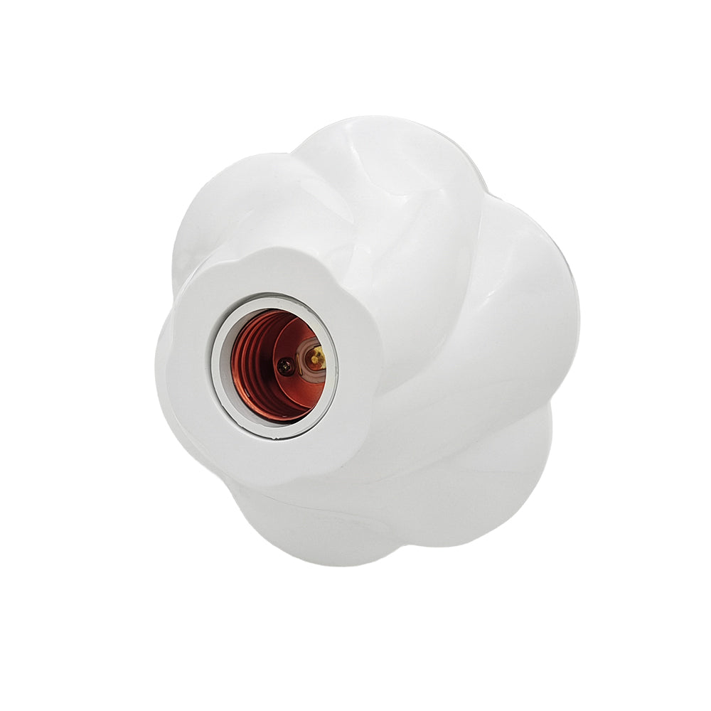 E26/E27 Rose-Shaped Pendant Lamp Holders - Minimalist 110/220V White Fixed Base Socket