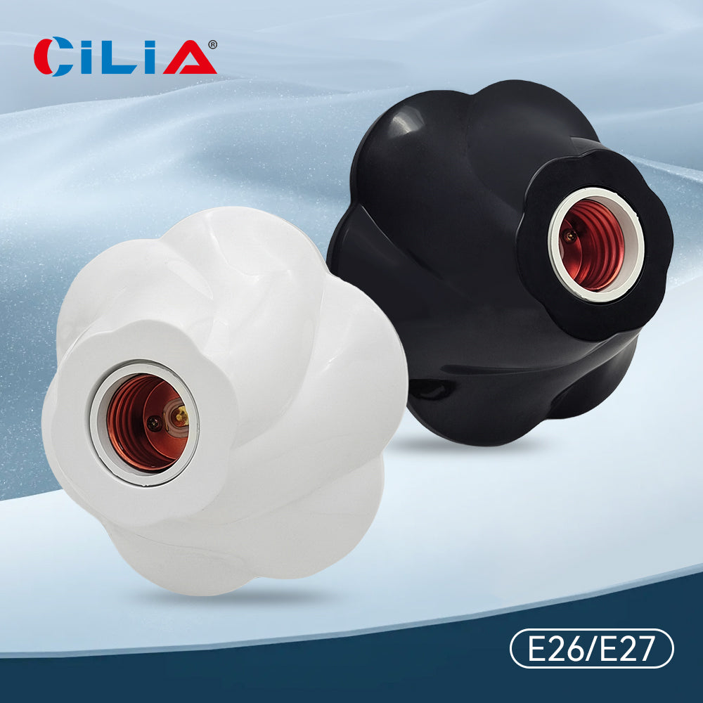 E26/E27 Rose-Shaped Pendant Lamp Holders - Minimalist 110/220V White Fixed Base Socket