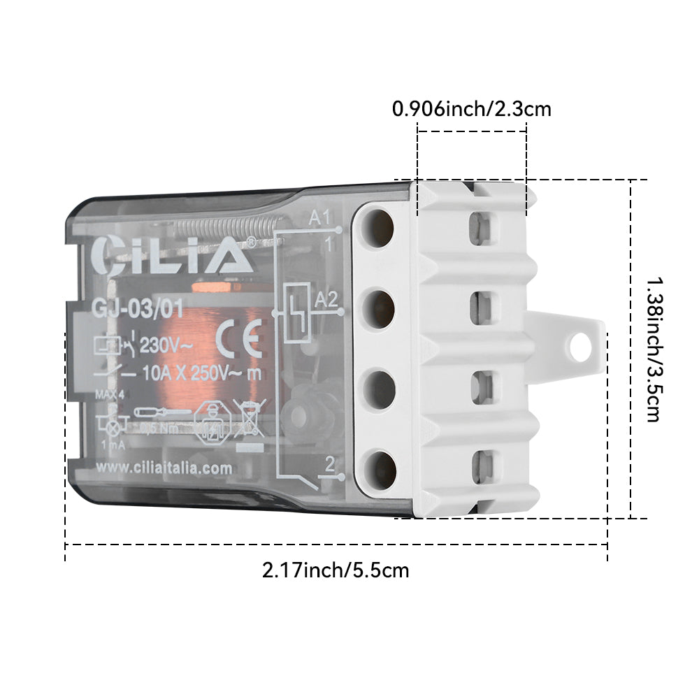 CILIA Impulse relay Single pole switch 1 NO, AC (50/60Hz), Standard, 230 V, Socket terminals.
