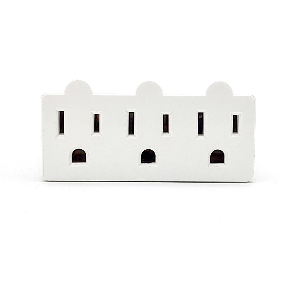 3 Outlet Wall Adapter, ETL Listed 3-Prong Grounded 180 Degree Swivel Indoor AC Mini Plug Wall Outlet Extender Tap White