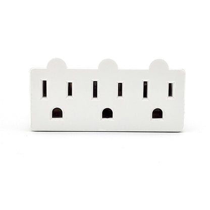 3 Outlet Wall Adapter, ETL Listed 3-Prong Grounded 180 Degree Swivel Indoor AC Mini Plug Wall Outlet Extender Tap White