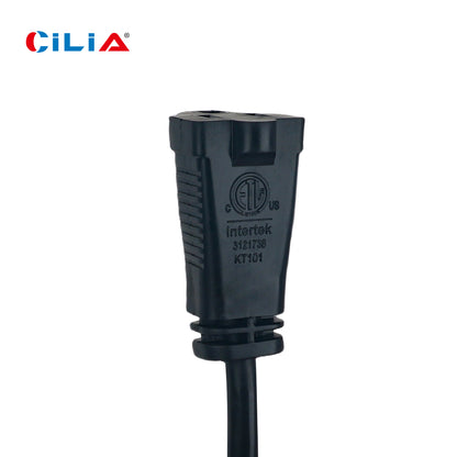 12-inch (approximately 31.5cm) heavy-duty extension cord with 2 AC charging ports and a compact extension cord surge protector