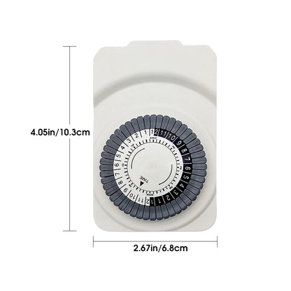 24-Hour Indoor Basic Outlet Timer, 1 Polarized Timed Outlet, 2 Ports, Plug-in Timer, Daily On/Off Cycles, 30-Minute Intervals