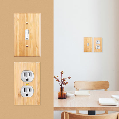 1 piece of wall panel light switch cover, various styles of bamboo wall panel light switch socket cover, sturdy and durable