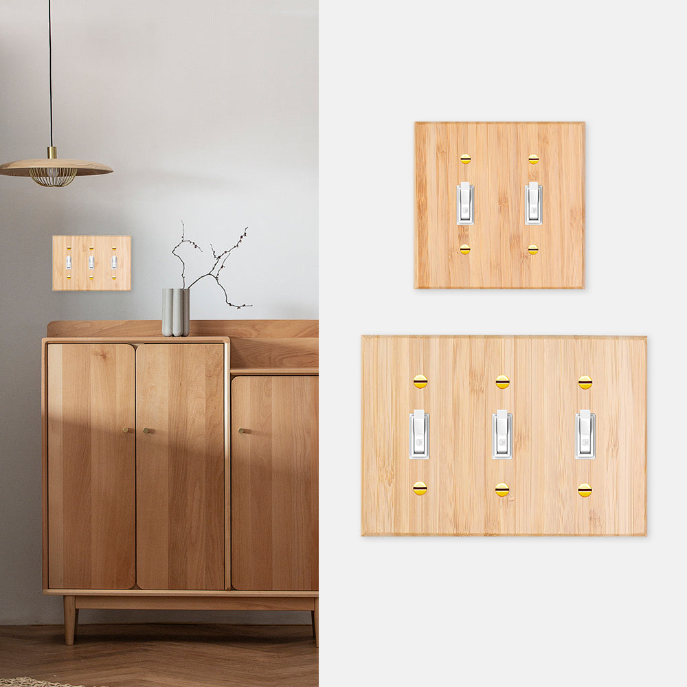 1 piece of wall panel light switch cover, various styles of bamboo wall panel light switch socket cover, sturdy and durable