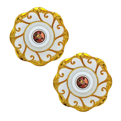 E26/E27 bulb pendant lamp holder suitable for 110V/220V voltage, petal relief circular fixed base bracket, simple white/gold/slivery nut socket, suitable for home, office, and industrial use