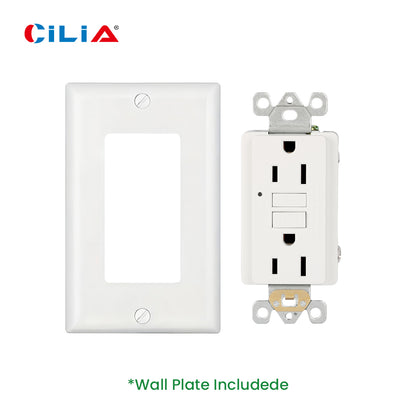 15 Amp 125V Tamper Resistant and Weather Resistant GFCI Outlet, with One TR&WR GFCI Receptacle