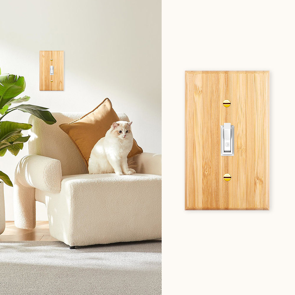 1 piece of wall panel light switch cover, various styles of bamboo wall panel light switch socket cover, sturdy and durable