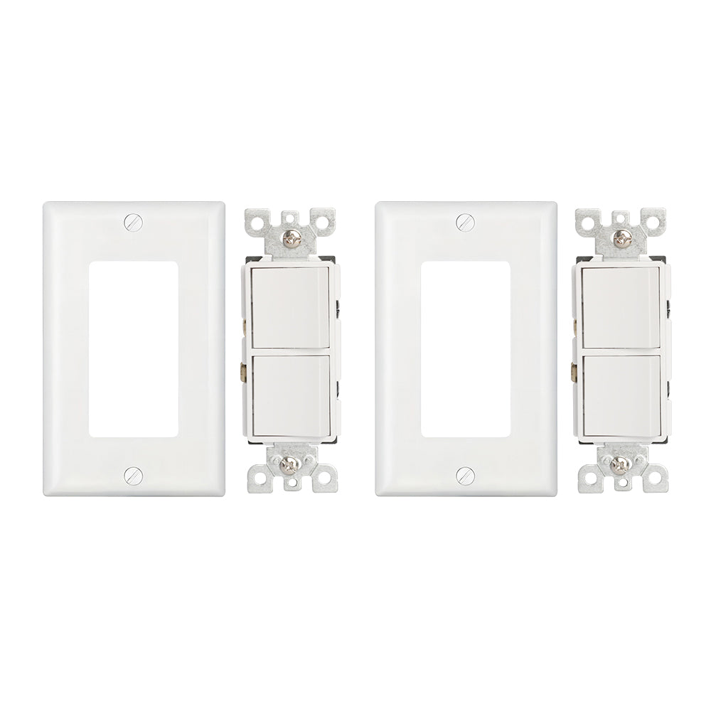 US standard double switch, large size, with PVC white panel, wall panel light switch socket cover