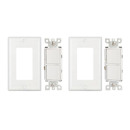 US standard double switch, large size, with PVC white panel, wall panel light switch socket cover