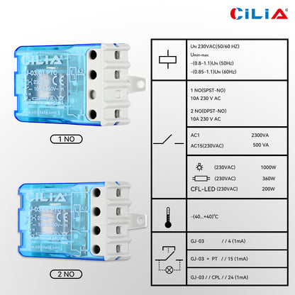 CILIA EVO Relay/Switch with pulses (step-by-step) 4 Sequences 2 NO, AC, 50/60Hz ,230V Built-in capacitor
