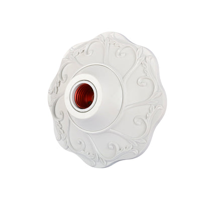 E26/E27 bulb pendant lamp holder suitable for 110V/220V voltage, petal relief circular fixed base bracket, simple white/gold/slivery nut socket, suitable for home, office, and industrial use