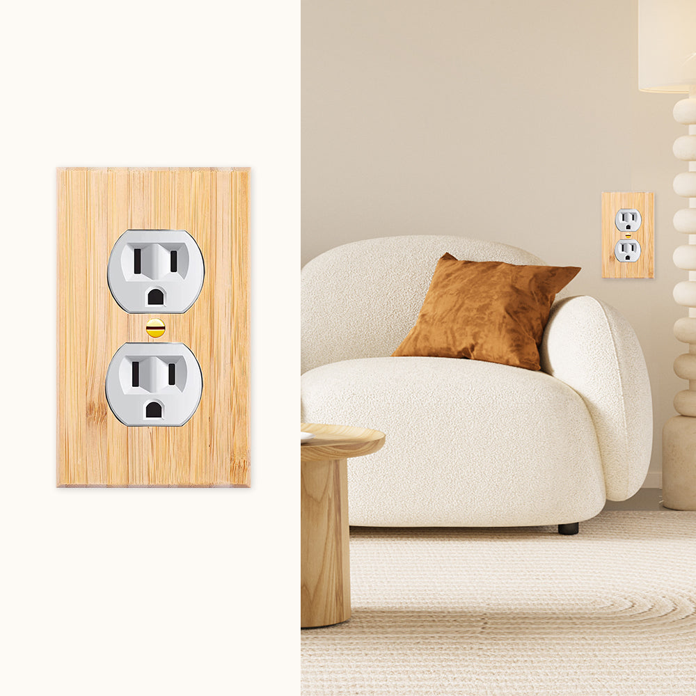1 piece of wall panel light switch cover, various styles of bamboo wall panel light switch socket cover, sturdy and durable