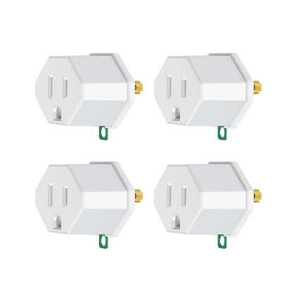 3-Prong to 2-Prong Outlet Adapter 2/4 Pack - Portable & Polarized 3 Pin to 2 Pin Grounding Converter Socket, Wall Outlet Plug