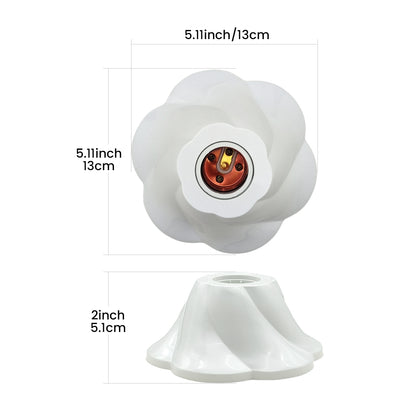 E26/E27 Rose-Shaped Pendant Lamp Holders - Minimalist 110/220V White Fixed Base Socket