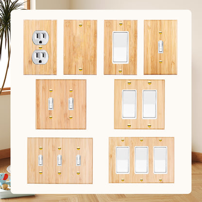 1 piece of wall panel light switch cover, various styles of bamboo wall panel light switch socket cover, sturdy and durable