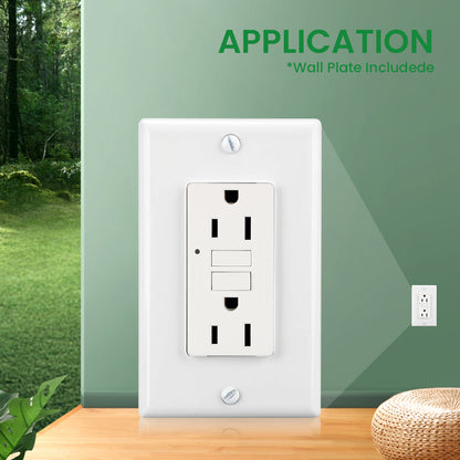 15 Amp 125V Tamper Resistant and Weather Resistant GFCI Outlet, with One TR&WR GFCI Receptacle