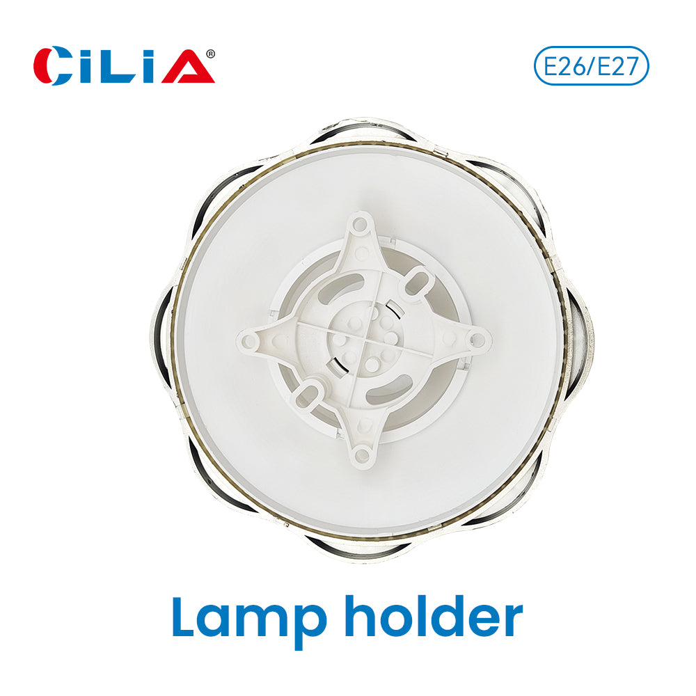 E26/E27 bulb pendant lamp holder suitable for 110V/220V voltage, petal relief circular fixed base bracket, simple white/gold/slivery nut socket, suitable for home, office, and industrial use