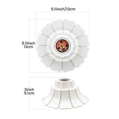 E26/E27 Petal-Shaped Pendant Lamp Holders - Minimalist 110/220V White/Black Fixed Base Socket