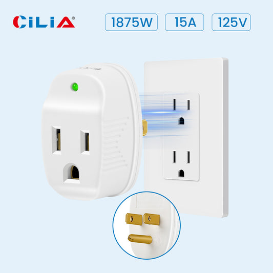 1pc/2pcs/5pcs Surge Protector Adapter 640 Joule 1-Outlet Converter Plug