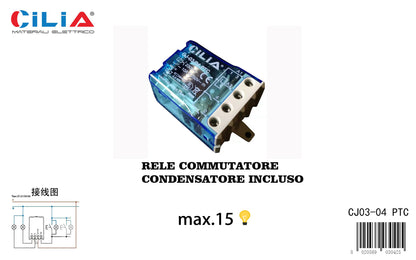 CILIA EVO Relay/Switch with pulses (step-by-step) 4 Sequences 2 NO, AC, 50/60Hz ,230V Built-in capacitor
