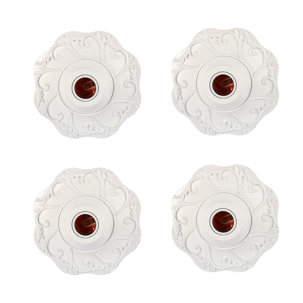 E26/E27 bulb pendant lamp holder suitable for 110V/220V voltage, petal relief circular fixed base bracket, simple white/gold/slivery nut socket, suitable for home, office, and industrial use