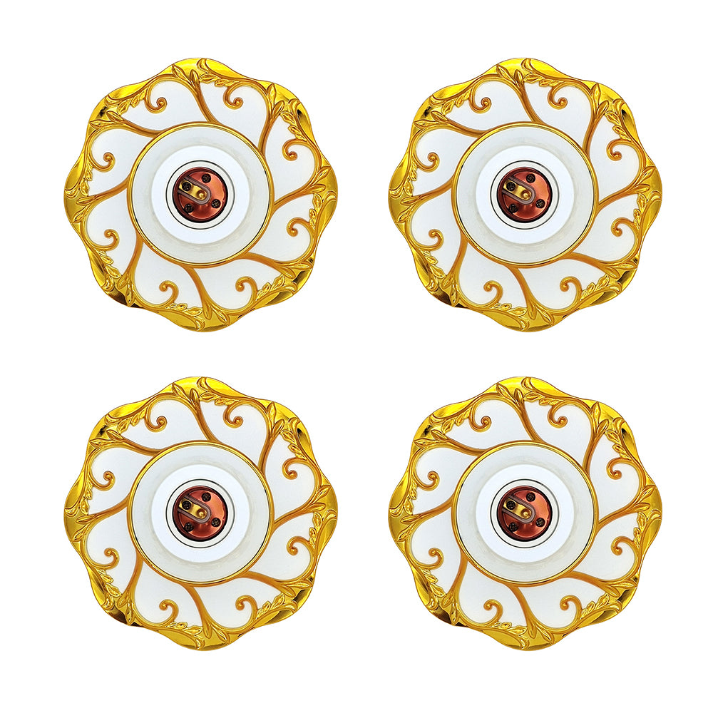 E26/E27 bulb pendant lamp holder suitable for 110V/220V voltage, petal relief circular fixed base bracket, simple white/gold/slivery nut socket, suitable for home, office, and industrial use
