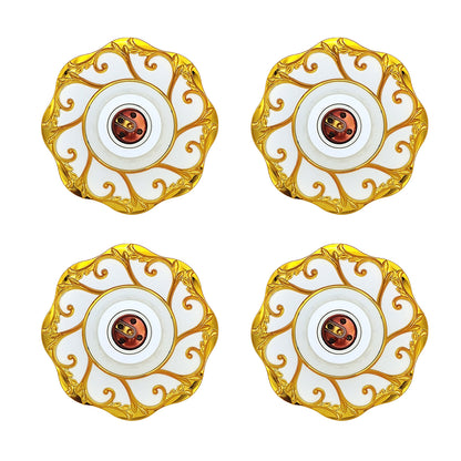 E26/E27 bulb pendant lamp holder suitable for 110V/220V voltage, petal relief circular fixed base bracket, simple white/gold/slivery nut socket, suitable for home, office, and industrial use
