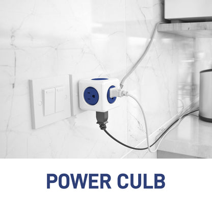 Portable Travel Adapter, Cubic Outlet Adapter with 5 AC Charging Ports and 2 USB Charging Ports, Creative Combination, Colorful