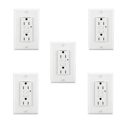15 Amp 125V Tamper Resistant and Weather Resistant GFCI Outlet, with One TR&WR GFCI Receptacle
