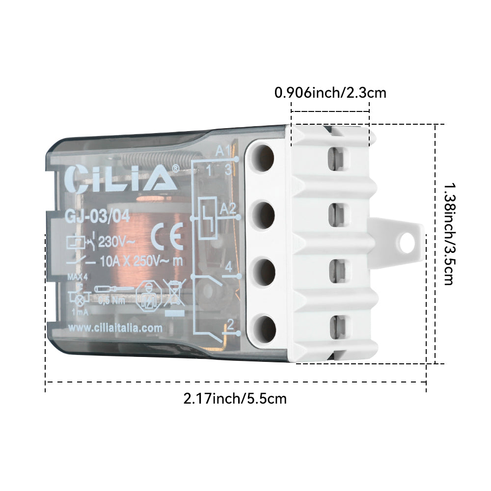 CILIA Impulse relay Switch 4 sequences 2 NO, AC (50/60Hz), Standard, 230 V, Socket terminals.