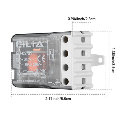 CILIA Impulse relay Single pole switch 1 NO, AC (50/60Hz), Standard, 230 V, Socket terminals.