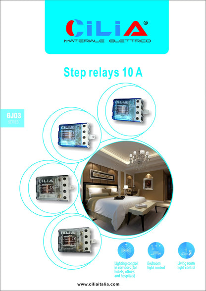 CILIA Impulse relay Switch 4 sequences 2 NO, AC (50/60Hz), Standard, 230 V, Socket terminals.